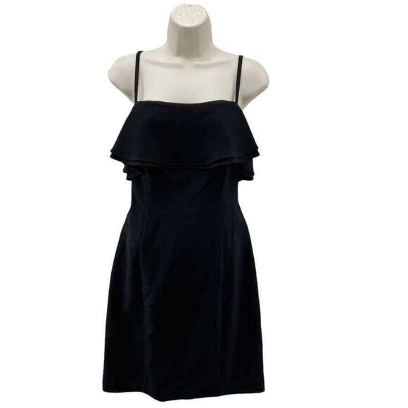 Karl Lagerfeld Paris Dress Womens 4 Black Polyester Lined Adjustable Straps‎ - Picture 1 of 9